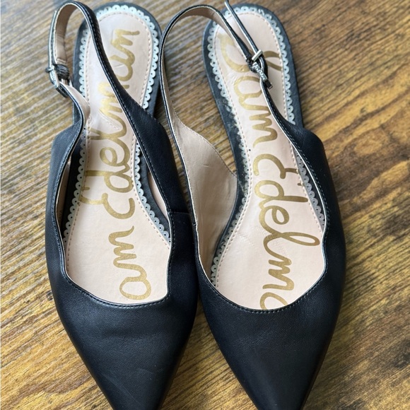 Sam Edelman Black Pointed Slingback Flats - Picture 1 of 10